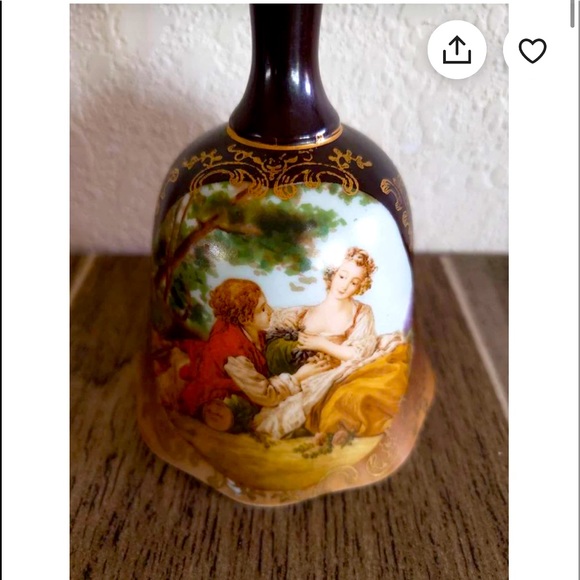 Vintaged porcelain Victorian scene bell - Picture 1 of 4
